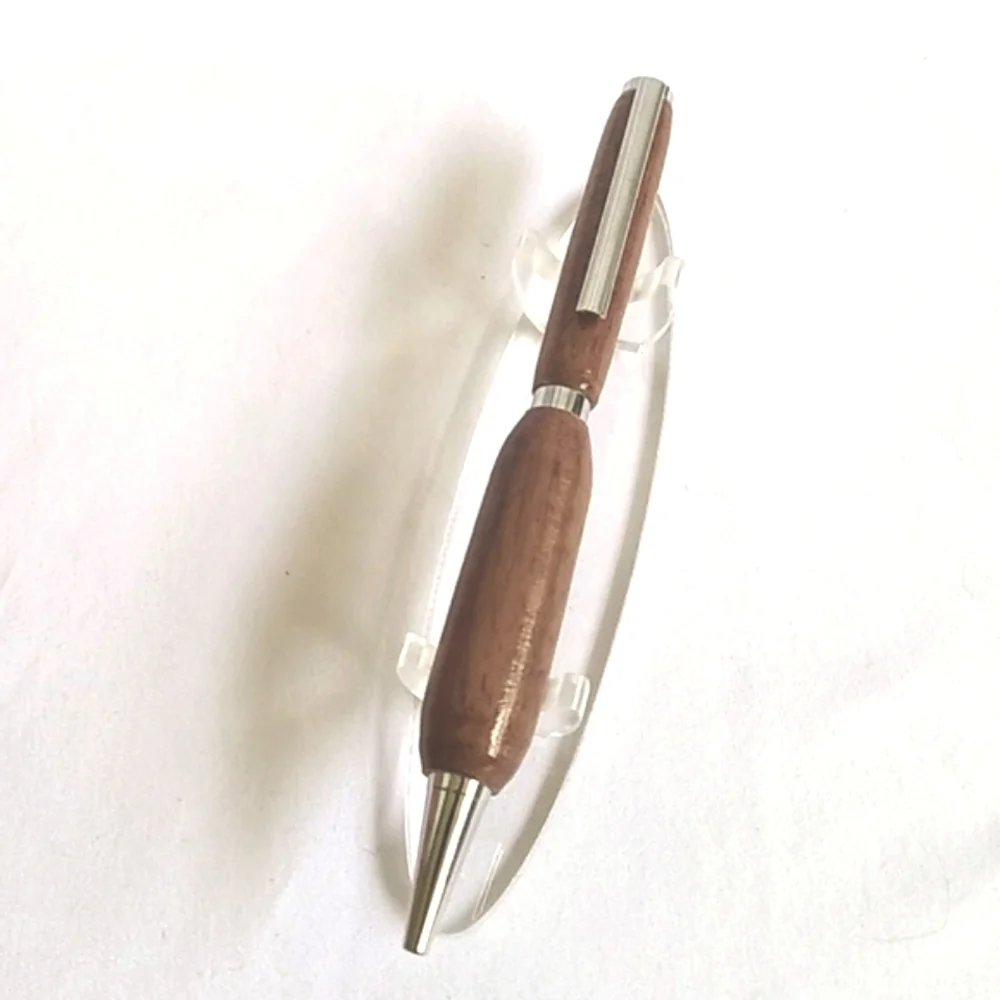 Elegant Artisan Crafted Wooden Twist Pen With Chrome Accents